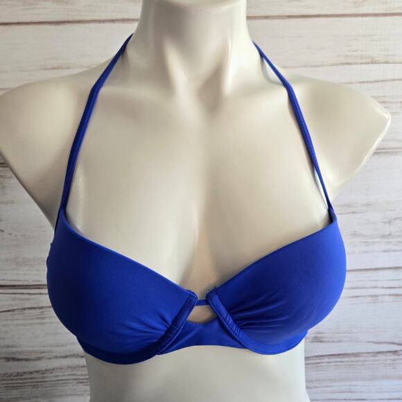 Xhilaration Blue Halter Pushup Bikini Top sz S - Picture 1 of 4